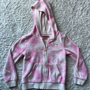 Girls Pink Tie-Dye Hoodie